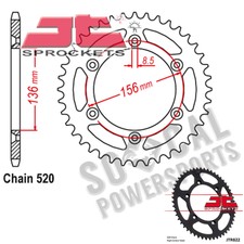 JT Sprockets Steel Rear Sprocket 520 Pitch 52 Tooth Suzuki DR350SE (1994-1995)
