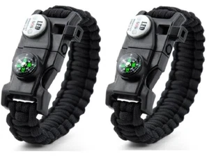 21 in 1 Survival Armband, Paracord Outdoor Sport Armband Kit 2 schwarz - Bild 1 von 9