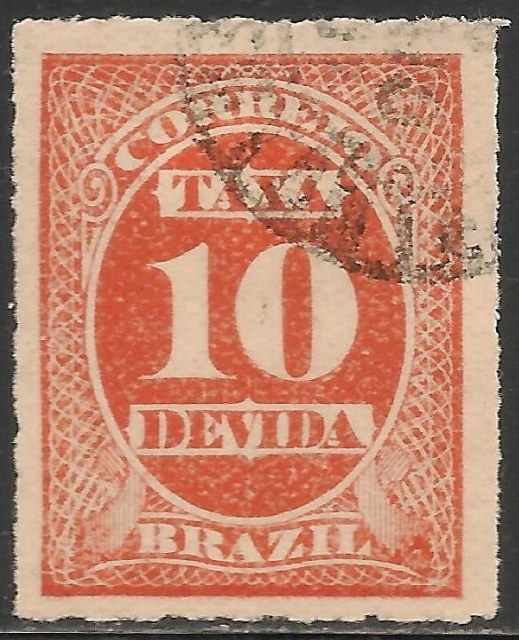 Brazil #J10 (D1) VF USED - 1890 10r Numeral of Value - Postage Due - Image 1 of 1