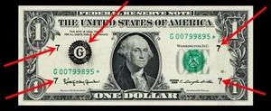 Double Error 1963 Star $1 Federal Reserve Note Uncirculated - Picture 1 of 3