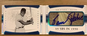 2018 National Treasures Sam Jethroe Cut Autograph #10/10