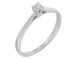 Solitär Diamant Ring Verlobungsring Goldring 333er 8 karat Weißgold Echtschmuck - Bild 1 von 5