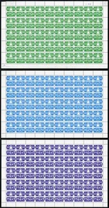 Lesotho SG D19/21 1986 Post Due Set de 3 en U/M Hojas de 50 - Imagen 1 de 1