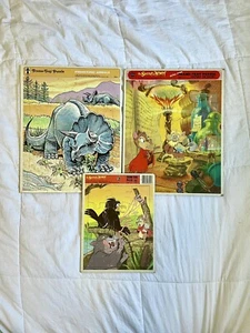 3 Whitman Puzzle Bundle - Secret Of Nimh & Dinos. Used, Complete, Vintage. 1982 - Picture 1 of 12