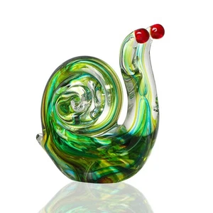 Glass Snail Figurine Collectibles Hand Blown Animal Ornament Home Table Decor - Picture 1 of 11
