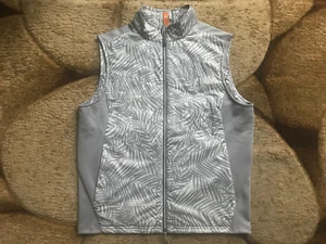 Peter Millar Crown Sport Fuse Elite Full Zip Golf Vest Mens Large Gray White NWT - Picture 1 of 9
