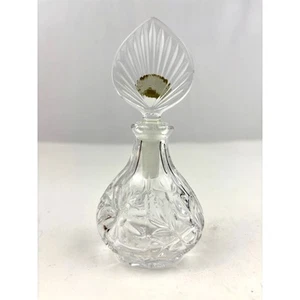 VTG Lead Crystal Perfume Bottle Czech Republic Clear Stopper Glass 6" - Picture 1 of 18