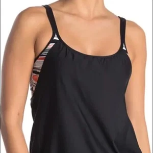 Next NEW Multi Summer Earth Stripe Tankini Size Large Swimsuit bathing suit top - Picture 1 of 8