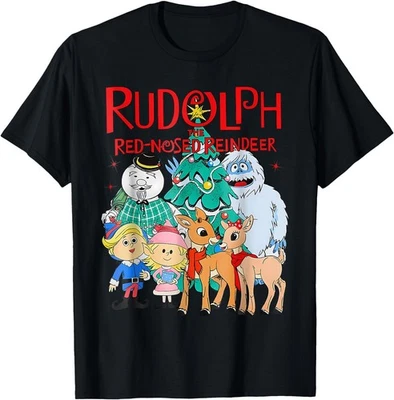 Funny Cute Rudolph The Red Nosed Reindeer Christmas Adult Kid T-Shirt,Unisex Tee - Image 1 of 4