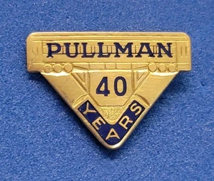 Pullman Co. 40 Year Service Pin 10k Gold Filled Railroad Cars George Pullman Vtg - Picture 1 of 3
