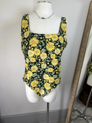 Traje de baño Old Navy de una pieza para mujer margarita floral cuello cuadrado talla XXL Foto 1 de 4