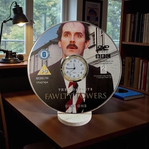 Fawlty Towers Novelty Desktop DVD Clock With Fixed Metal Insert & Display Stand - Picture 1 of 4