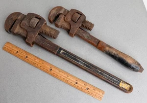 Juego de 2 llaves de tubo de acero vintage ~ Walworth, Trimont Boston MASS EE. UU. - Imagen 1 de 5