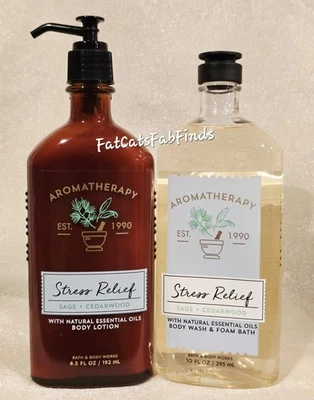 Sage + Cedarwood Stress Relief Set Aromatherapy Lotion + Wash Bath & Body Works - Image 1 of 4