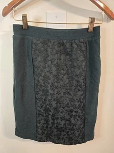 MOULINETTE SOEURS Anthropologie grün gefütterter Rock mit Spitzendetail GRÖSSE 4 - Bild 1 von 6