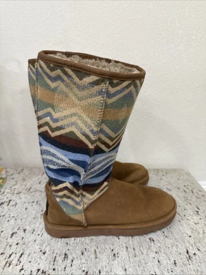 Botas UGG x Pendleton Talla 8 Mujer Castaño Clásicas Azul Lana Oveja Foto 1 de 4