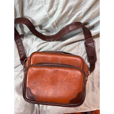 Vintage Brown Leather Camera Bag Shoulder Messenger Crossbody Travel - Image 1 of 4