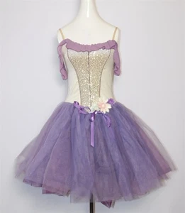 Women's WEISSMAN COSTUMES Vintage Sequined Lavender Bodice Ballet Dress Size MA - Picture 1 of 13