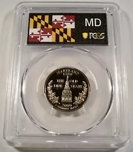2000-S 25c CLAD PCGS PR70DCAM MARYLAND QUARTER PROOF DEEP CAMEO PR 70 DC DOT - Picture 1 of 3