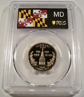 2000-S 25c CLAD PCGS PR70DCAM MARYLAND QUARTER PROOF DEEP CAMEO PR 70 DC DOT - Image 1 of 3