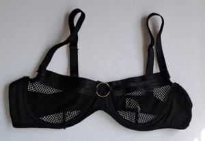 SEXY BLACK SEE-THROUGH NETTED CUP BLACK BRA (SIZE: SMALL) - Picture 1 of 12
