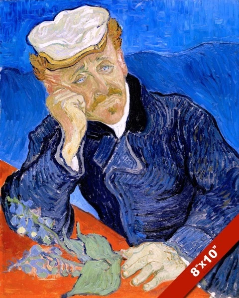 DR PAUL GACHET PORTRAIT PAINTING BY VINCENT VAN GOGH ART REAL CANVAS PRINT Foto 1 de 1