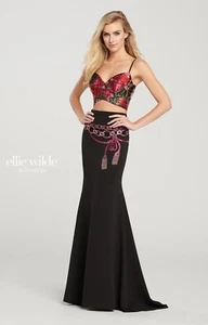 Impresionante Vestido Jacquard Lamé de dos piezas Jacquard Lamé graduación 4 de Ellie Wilde Mon Cheri EW119146 - Imagen 1 de 6