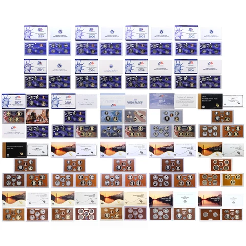 1999-2021 Proof Set Run Original Boxes & COAs 23 Sets CN-Clad US Mint 271 Coins Cover