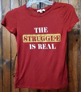 Girls Obsessive Love Maroon Graphic Design Shirt Size L(12) - Picture 1 of 1