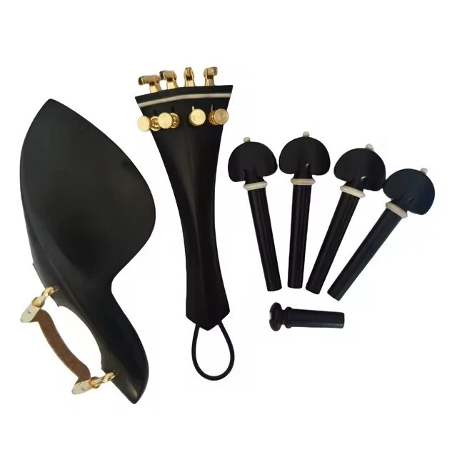 High quality whole set violin parts ebony 4/4,chin rest tailpiece pegs endpin B - Image 1 of 1