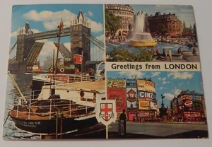 Greetings from London England UK postcard vintage 1979 - Picture 1 of 2