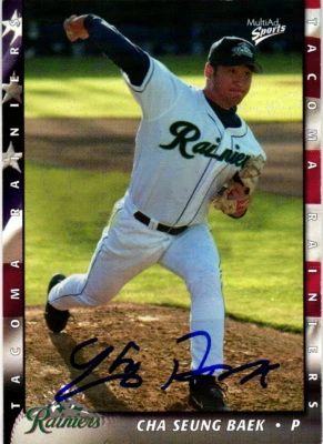 Cha Seung Baek Signed 2004 MultiAd Tacoma Rainiers #3 Seattle Mariners Korea - Image 1 of 2