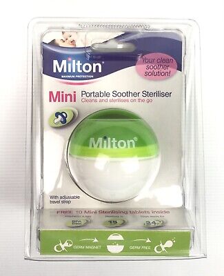 Milton Mini Portable Soother Steriliser + Steriliser Stripe + 10 Tablets, NEW! • 26.61€