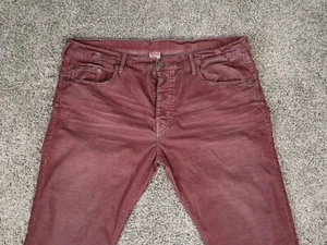 True Religion Mens Jeans 42 Red Denim Button Fly - Picture 1 of 14