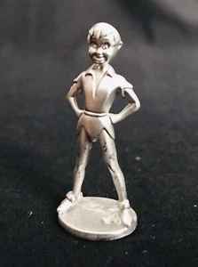 Pewter PETER PAN Boy Never Land Tinker Bell Silver Metal Statue Figurine L - Picture 1 of 2