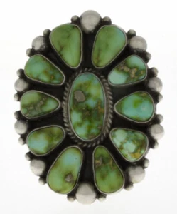 8,5 - Sonora Gold Türkis Cluster Ring von Navajo Künstler Tyler Brown - Bild 1 von 4