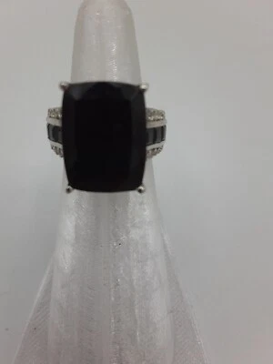 Australian Black Tourmaline Multi Gemstone Ring Sterling Silver Size 6 13.35 ctw - Image 1 of 4