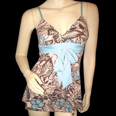 New Y2K Floral Babydoll Top Spaghetti Tank Cami V-Neck Fairy Fairycore Feminine - Image 1 of 4