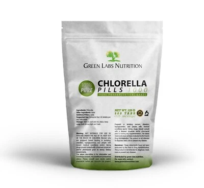 GREEN LABS NUTRITION CHLORELLE BIO superaliments TABLETTES NATUREL DETOX PILULES ANTIOXYDANTS VITAMIN