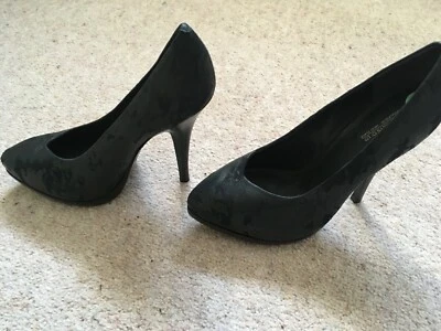 ALL SAINTS BLACK LEATHER STILETTO SHOES 4 (37) BNWT - Image 1 of 4