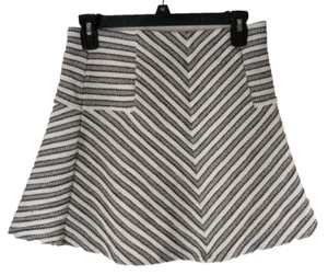 Ann Taylor Loft Women's XS Gray & White A-Line Zip Back Waist Inner Lined Skirt - Picture 1 of 15