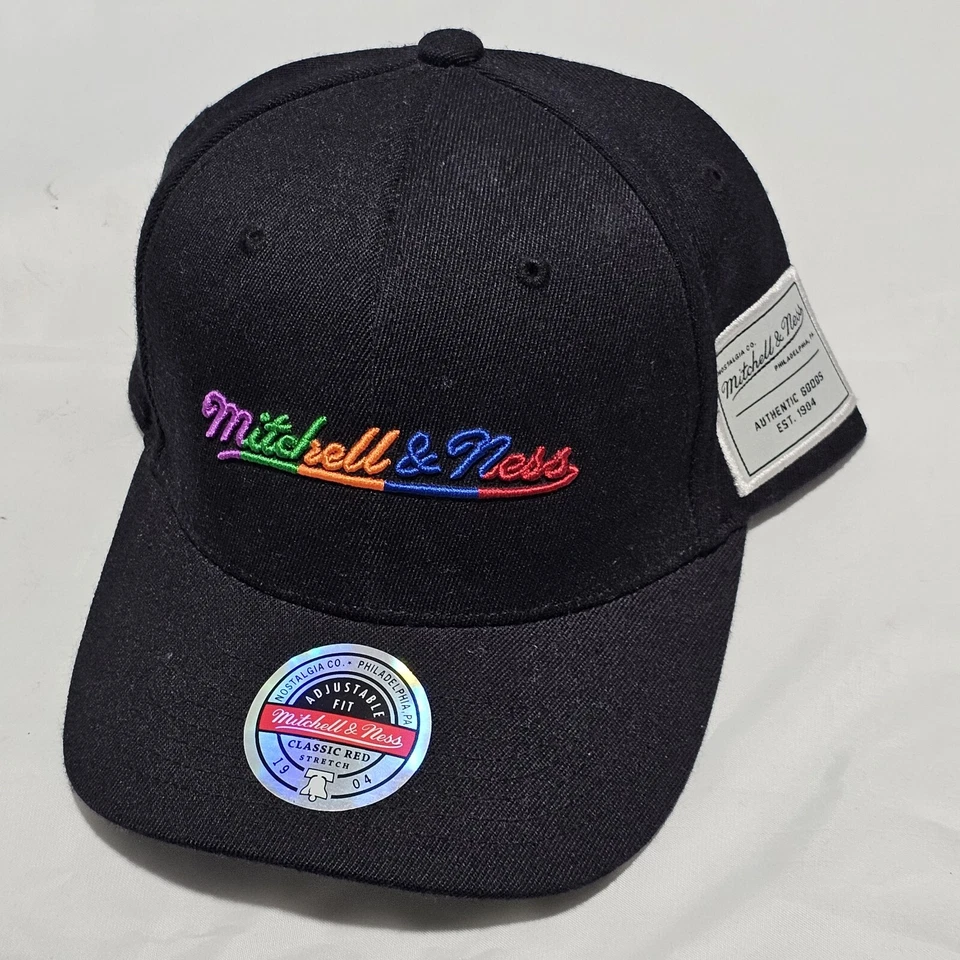 Gorra de béisbol Mitchell & Ness negra arco iris ajustable gorra nueva bordada  Foto 1 de 4