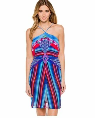 Swimsuit Cover Up GOTTEX Collection Neo Tribe High Neck Beach Dress M - Image 1 of 4