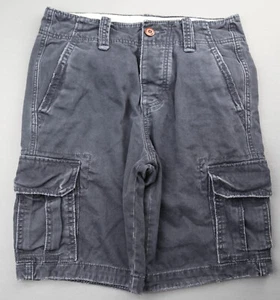 Hollister schwere Cargoshorts für Herren verwaschen schwarz 100 % Baumwolle Größe 28 Knopfleiste - Bild 1 von 8