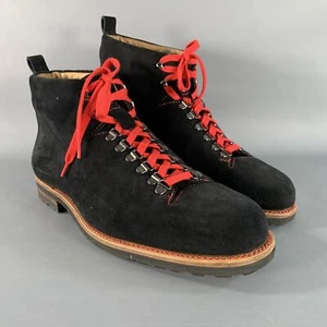 Botas con cordones PAUL STUART talla 12 negras rojas de cuero texturizado - Imagen 1 de 9
