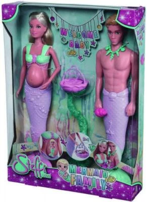 Simba Puppe Steffi Love Family schwangere Meerjungfrau, Kevin, Baby 105733524