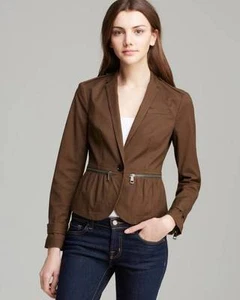 Burberry Brit Oregano Dark Green Bethersden Cotton Jacket NWT US 2 UK 4 EU 36 - Picture 1 of 1