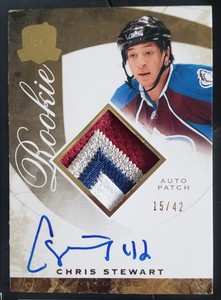2008-09 UPPER DECK THE CUP CHRIS STEWART AUTO SICK 4 COLOR PATCH ROOKIE SP #/42