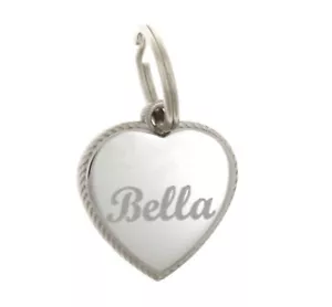 Custom Engraved Personalized Rope Style Heart Stainless Steel Pet Dog Cat ID Tag - Picture 1 of 4