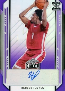 2022 LEAF METAL BASKETBALL AUTOGRAPHED #12/30 NEW ORLEANS PELICANS Herbert Jones - Picture 1 of 2